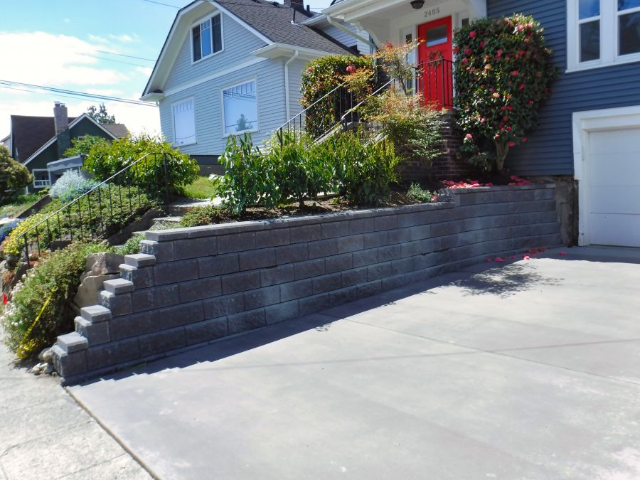 Driveway Retaining Wall Pacific Landscaping Inc - Pictures Of Retaining Walls For Driveways